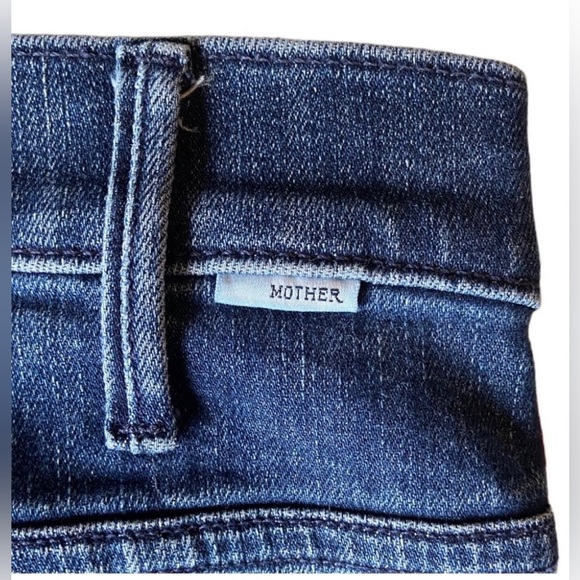 MOTHER Hustler Ankle Crop Stretch Denim Here Kitty Kitty Glitter Racer Excellent - Picture 12 of 15